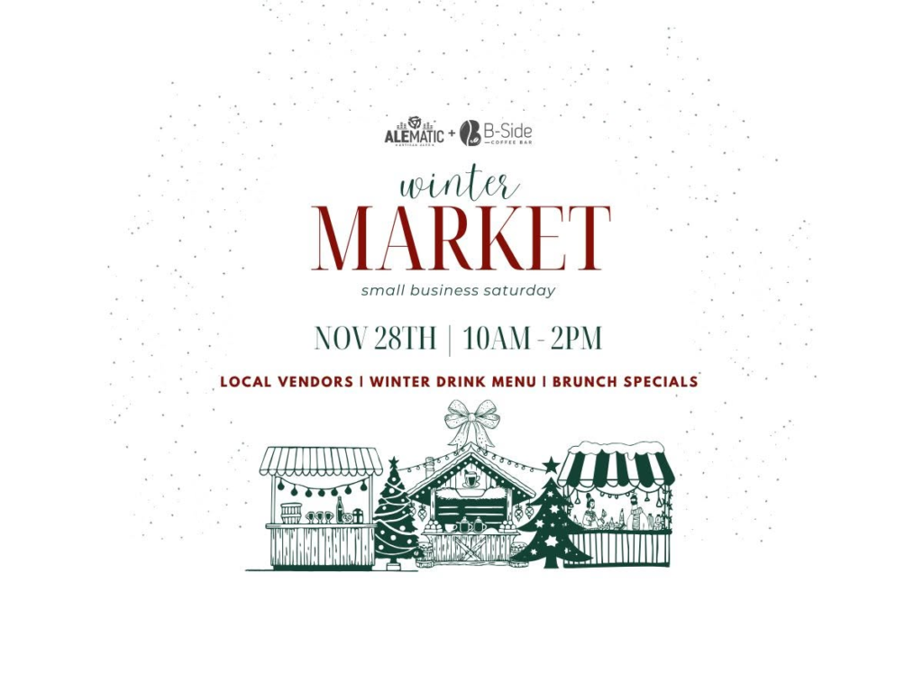 Winter Market at Alematic for Small Business Saturday on November 28, 2026