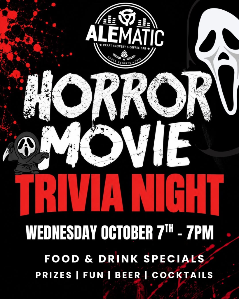 Horror Movie Trivia Night at Alematic Brewery on October 7, 2026